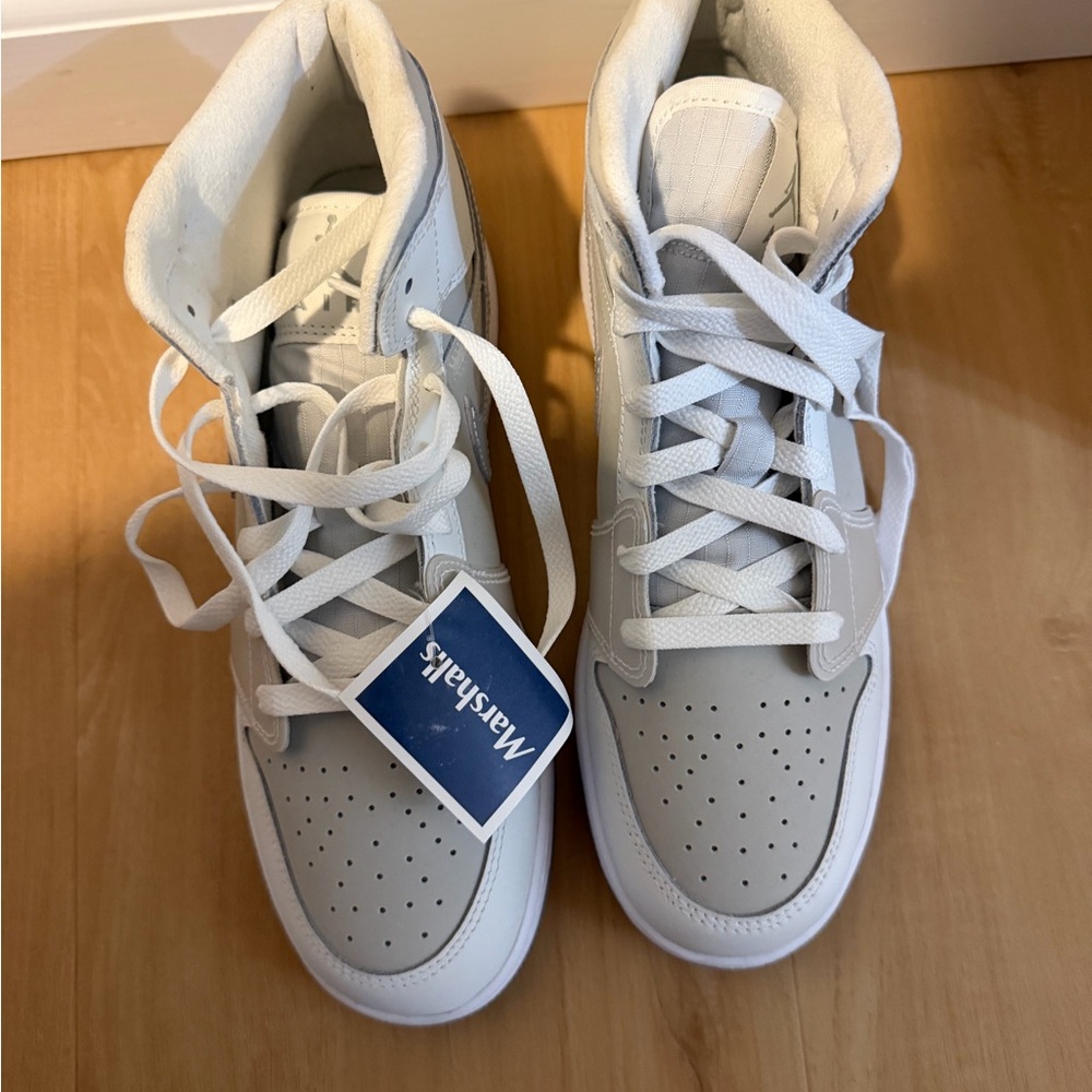 Jordan Kids White and Light Gray High-Top Sneakers